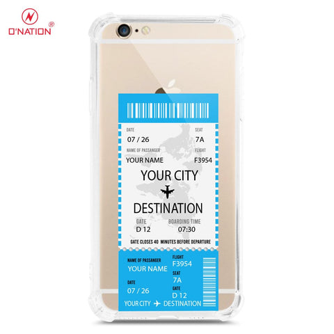 iPhone 6s Plus / 6 Plus Cover - Personalised Boarding Pass Ticket Series - 5 Designs - Clear Phone Case - Soft Silicon Borders