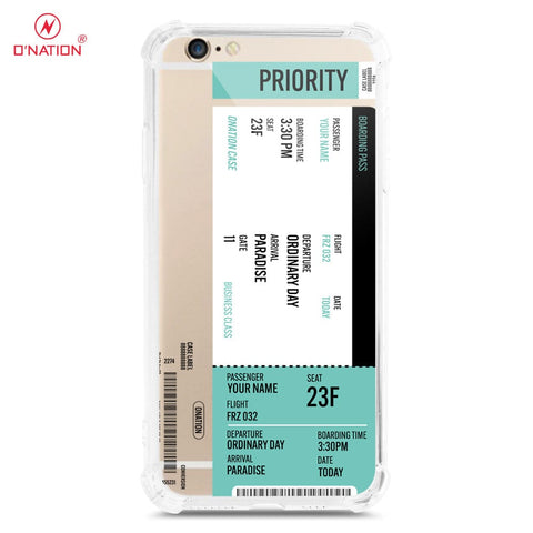 iPhone 6s Plus / 6 Plus Cover - Personalised Boarding Pass Ticket Series - 5 Designs - Clear Phone Case - Soft Silicon Borders
