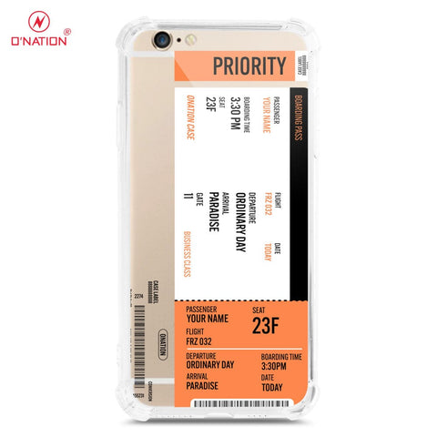 iPhone 6s Plus / 6 Plus Cover - Personalised Boarding Pass Ticket Series - 5 Designs - Clear Phone Case - Soft Silicon Borders
