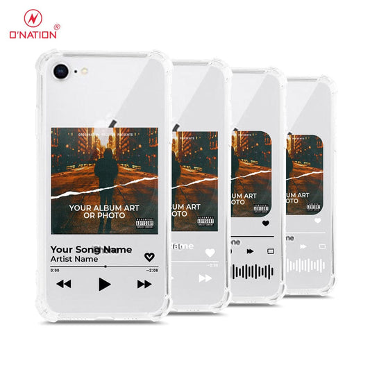 iPhone 8 / 7 Cover - Personalised Album Art Series - 4 Designs - Clear Phone Case - Soft Silicon Borders