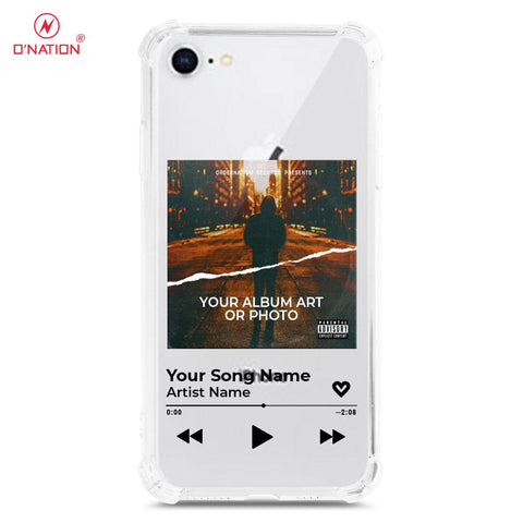 iPhone 8 / 7 Cover - Personalised Album Art Series - 4 Designs - Clear Phone Case - Soft Silicon Borders