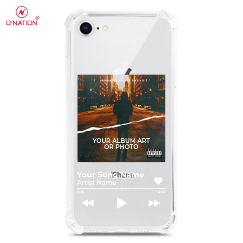 iPhone 8 / 7 Cover - Personalised Album Art Series - 4 Designs - Clear Phone Case - Soft Silicon Borders