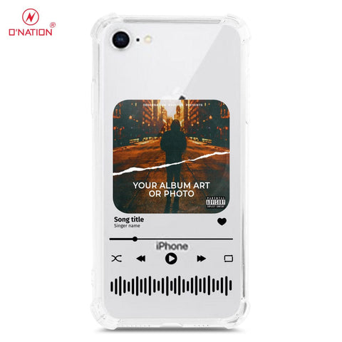 iPhone 8 / 7 Cover - Personalised Album Art Series - 4 Designs - Clear Phone Case - Soft Silicon Borders