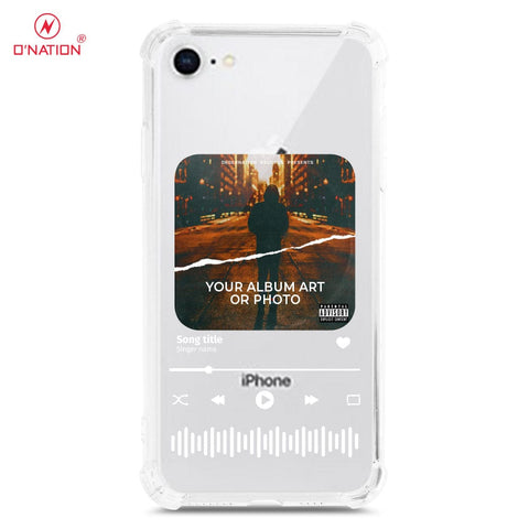 iPhone 8 / 7 Cover - Personalised Album Art Series - 4 Designs - Clear Phone Case - Soft Silicon Borders