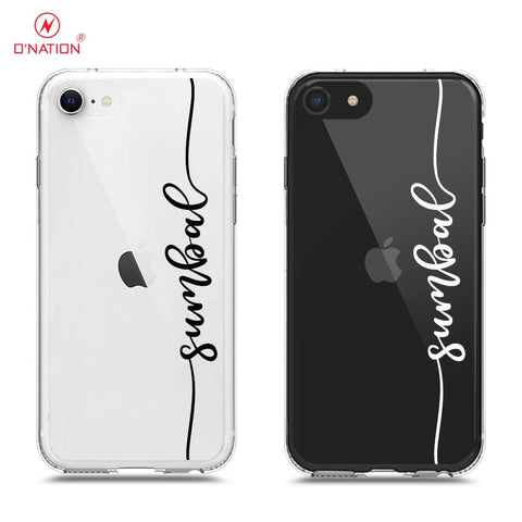 iPhone 8 / 7 Cover - Personalised Name Series - 8 Designs - Clear Phone Case - Soft Silicon Borders