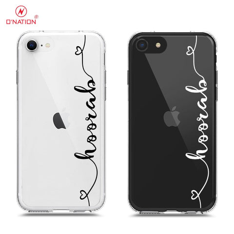 iPhone 8 / 7 Cover - Personalised Name Series - 8 Designs - Clear Phone Case - Soft Silicon Borders