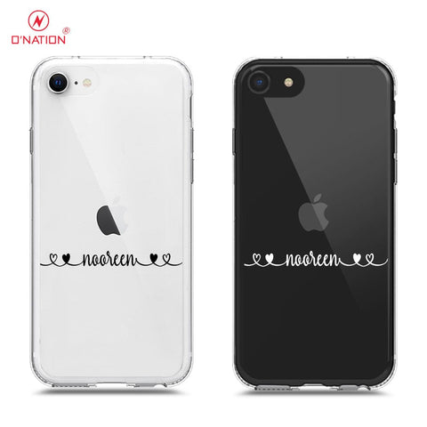 iPhone 8 / 7 Cover - Personalised Name Series - 8 Designs - Clear Phone Case - Soft Silicon Borders