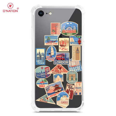 iPhone 8 / 7 Cover - Personalised Boarding Pass Ticket Series - 5 Designs - Clear Phone Case - Soft Silicon Borders U8