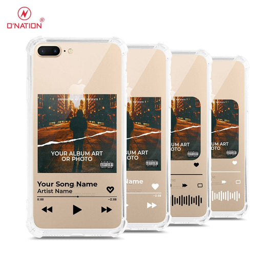 iPhone 8 Plus / 7 Plus Cover - Personalised Album Art Series - 4 Designs - Clear Phone Case - Soft Silicon Borders