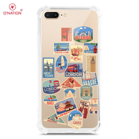 iPhone 8 Plus / 7 Plus Cover - Personalised Boarding Pass Ticket Series - 5 Designs - Clear Phone Case - Soft Silicon Borders
