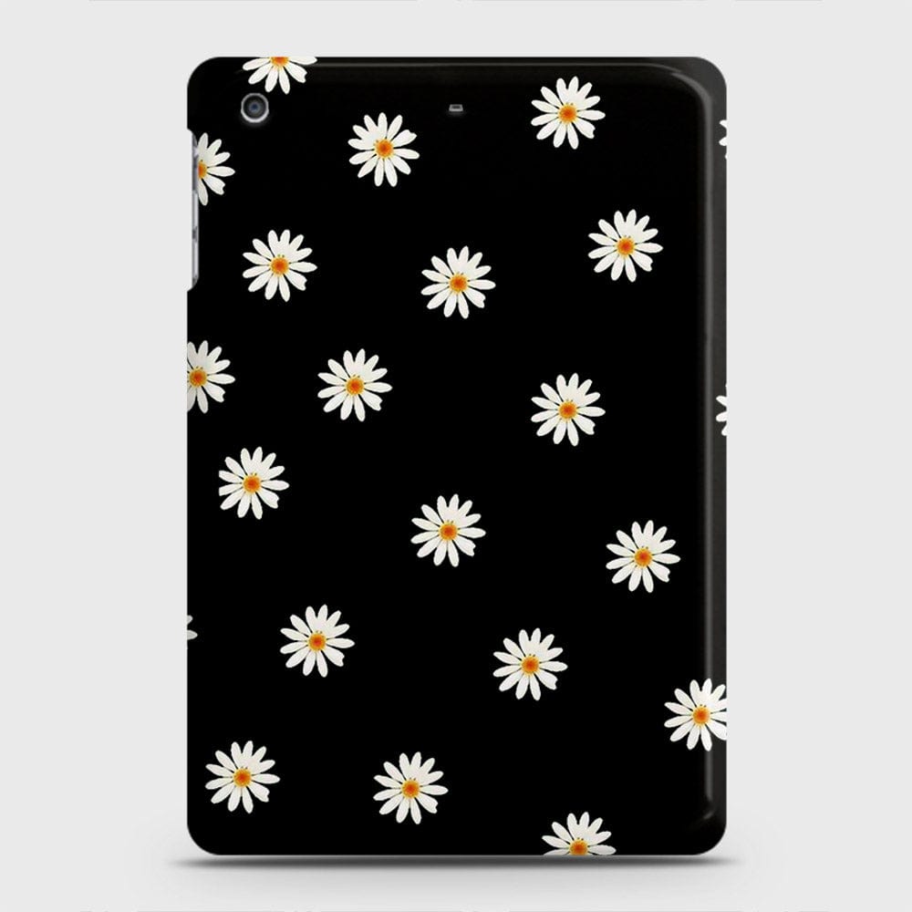 iPad Mini 3 / 2 / 1 Cover - White Bloom Flowers with Black Background Printed Hard Case with Life Time Colors Guarantee (Fast Delivery)