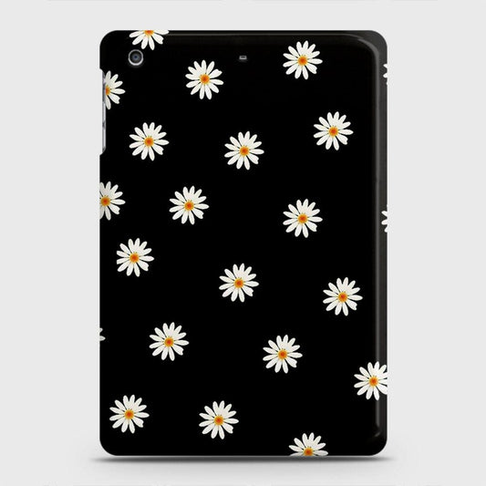 iPad Mini 3 / 2 / 1 Cover - White Bloom Flowers with Black Background Printed Hard Case with Life Time Colors Guarantee