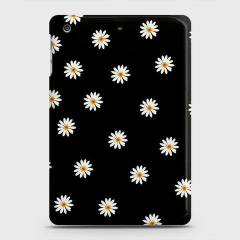 iPad Mini 3 / 2 / 1 Cover - White Bloom Flowers with Black Background Printed Hard Case with Life Time Colors Guarantee (Fast Delivery)