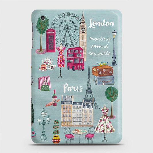 iPad Mini 3 / 2 / 1 Cover - London, Paris, New York ModernPrinted Hard Case with Life Time Colors Guarantee
