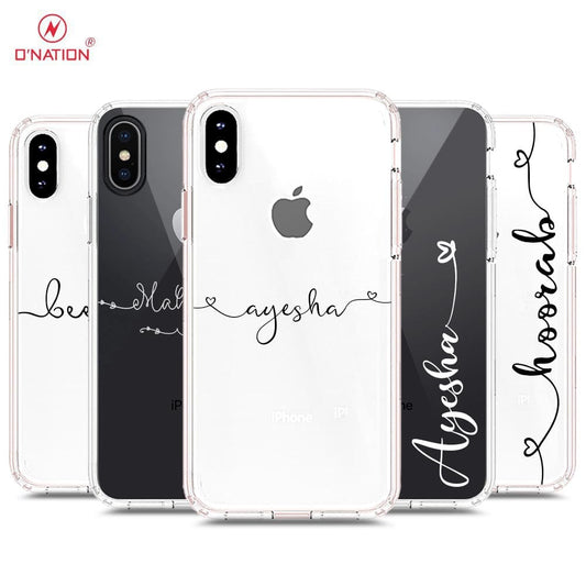 iPhone XS / X Cover - Personalised Name Series - 8 Designs - Clear Phone Case - Soft Silicon Borders