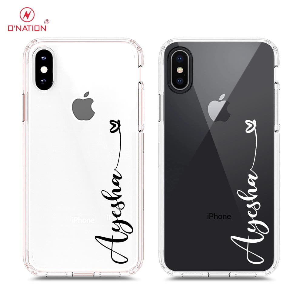 iPhone XS X Cover Personalised Name Series Designs Clear