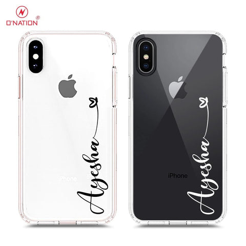 iPhone XS / X Cover - Personalised Name Series - 8 Designs - Clear Phone Case - Soft Silicon Borders