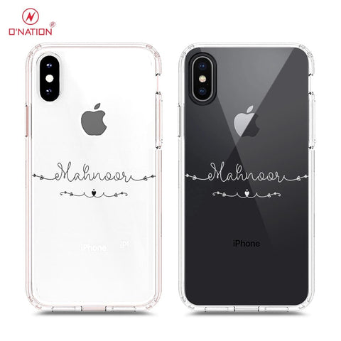 iPhone XS / X Cover - Personalised Name Series - 8 Designs - Clear Phone Case - Soft Silicon Borders