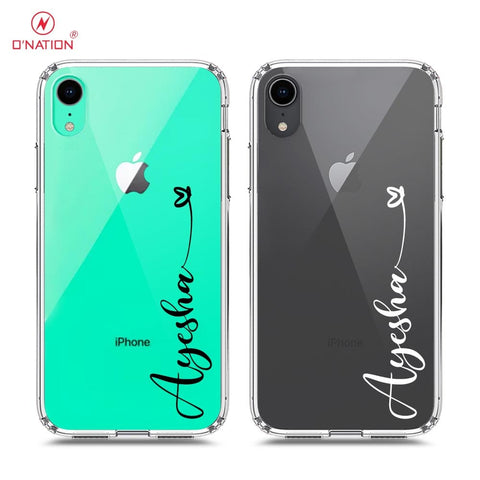 iPhone XR Cover - Personalised Name Series - 8 Designs - Clear Phone Case - Soft Silicon Borders