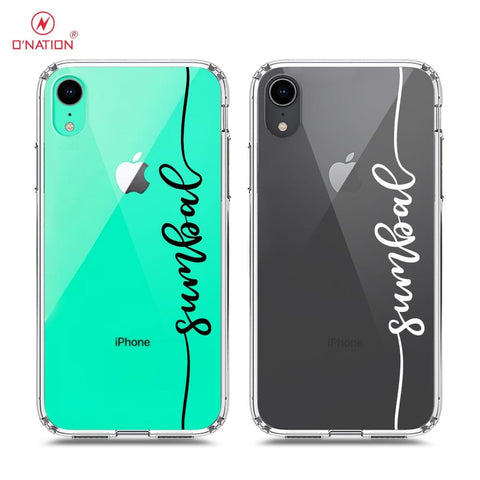 iPhone XR Cover - Personalised Name Series - 8 Designs - Clear Phone Case - Soft Silicon Borders