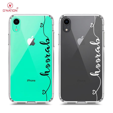 iPhone XR Cover - Personalised Name Series - 8 Designs - Clear Phone Case - Soft Silicon Borders