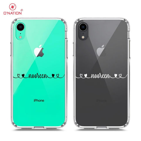 iPhone XR Cover - Personalised Name Series - 8 Designs - Clear Phone Case - Soft Silicon Borders