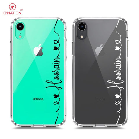 iPhone XR Cover - Personalised Name Series - 8 Designs - Clear Phone Case - Soft Silicon Borders