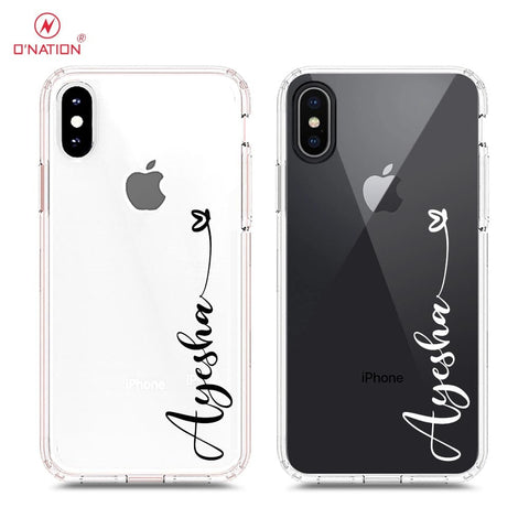 iPhone XS Max Cover - Personalised Name Series - 8 Designs - Clear Phone Case - Soft Silicon Borders