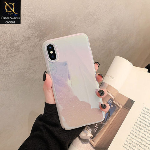 iPhone XS Max Cover  - White - Rainbow Dew Drops Ultra Thin Semi Transparent Back Hard Shell Case