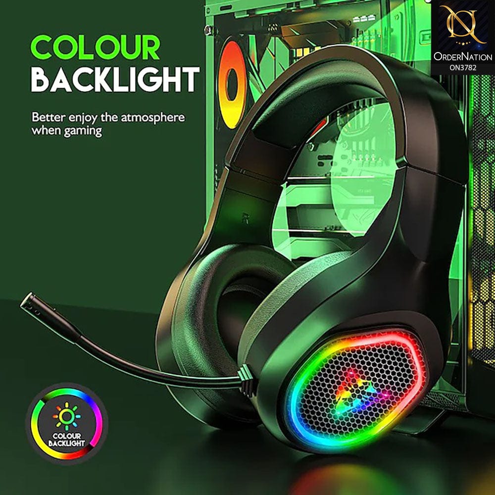 G503 RGB Backlight Gaming Headset Over Ear Bluetooth 5.1 with Noise Cancelling Mic Computer Gaming With Mic ( Not Wireless/Bluetooth )