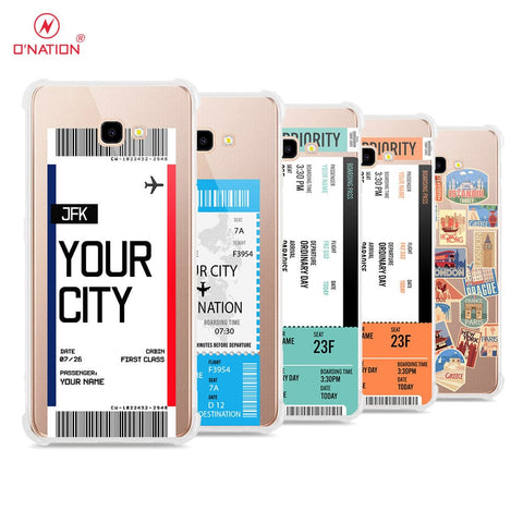 Samsung Galaxy J4 Plus Cover - Personalised Boarding Pass Ticket Series - 5 Designs - Clear Phone Case - Soft Silicon Borders