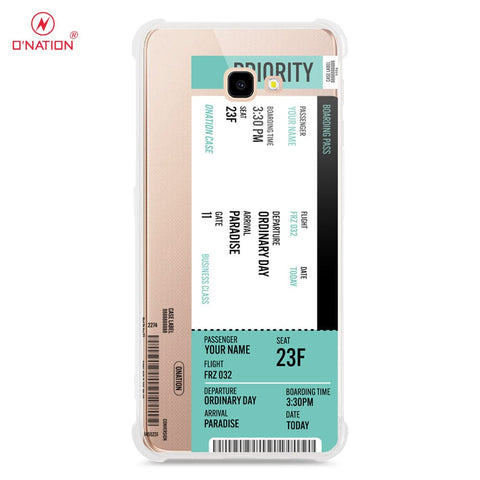 Samsung Galaxy J4 Plus Cover - Personalised Boarding Pass Ticket Series - 5 Designs - Clear Phone Case - Soft Silicon Borders