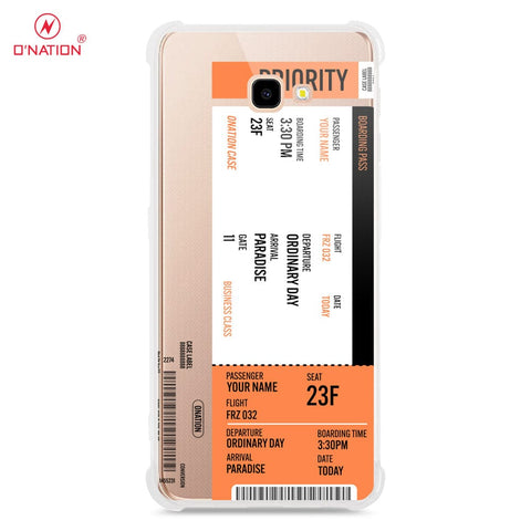 Samsung Galaxy J4 Plus Cover - Personalised Boarding Pass Ticket Series - 5 Designs - Clear Phone Case - Soft Silicon Borders