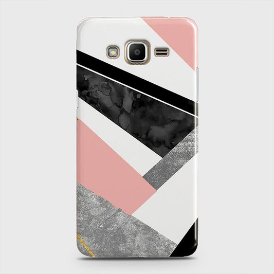 Samsung Galaxy J5 2015 Cover - Geometric Luxe Marble Trendy Printed Hard Case with Life Time Colors Guarantee