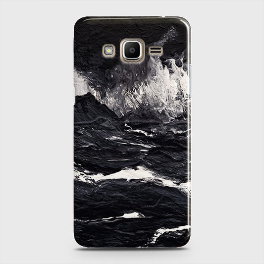 Samsung Galaxy J5 2015 Cover - Black Ocean Marble Trendy Printed Hard Case with Life Time Colors Guarantee