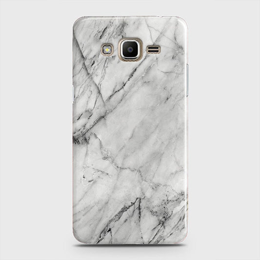 Samsung Galaxy J5 2015 Cover - Trendy White Marble Printed Hard Case with Life Time Colors Guarantee