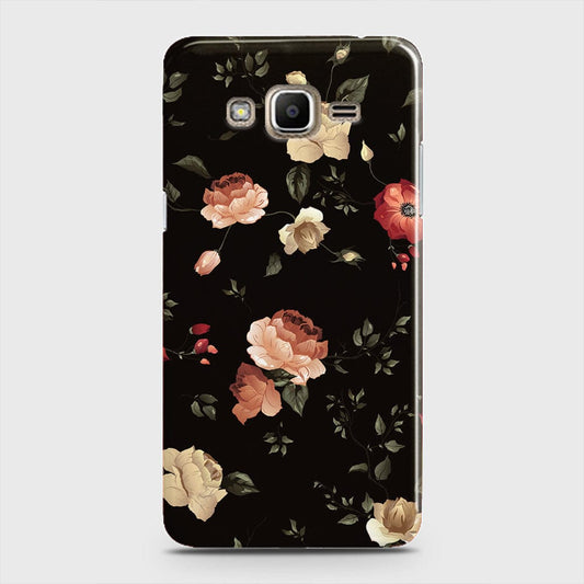 Samsung Galaxy J5 2015 Cover - Dark Rose Vintage Flowers Printed Hard Case with Life Time Colors Guarantee