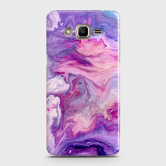 Samsung Galaxy J5 2015 Cover - Chic Blue Liquid Marble Printed Hard Case with Life Time Colors Guarantee