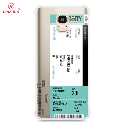 Samsung Galaxy J6 2018 Cover - Personalised Boarding Pass Ticket Series - 5 Designs - Clear Phone Case - Soft Silicon Borders