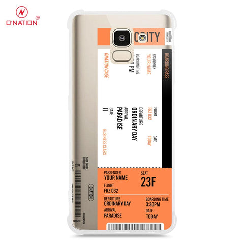 Samsung Galaxy J6 2018 Cover - Personalised Boarding Pass Ticket Series - 5 Designs - Clear Phone Case - Soft Silicon Borders