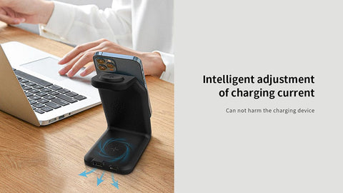 Black - Recci RCW-16 - 4 in 1 magnetic suction wireless charging & bracket 15W High Power Charger