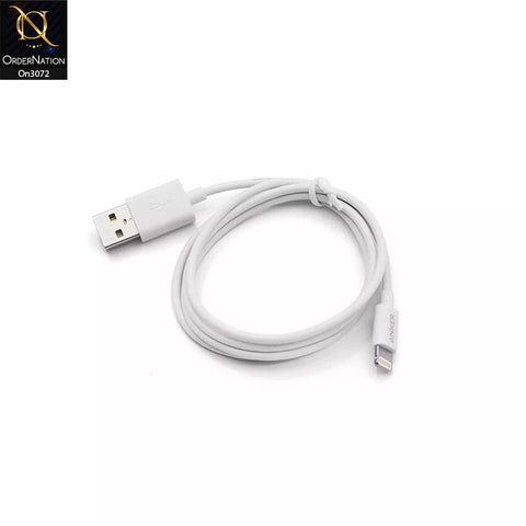 White - Anker - A7101 - PowerLine Lightning Usb Charging Data Cable With 1 Year Warranty