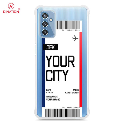 Samsung Galaxy M52 5G Cover - Personalised Boarding Pass Ticket Series - 5 Designs - Clear Phone Case - Soft Silicon Borders
