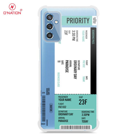 Samsung Galaxy M52 5G Cover - Personalised Boarding Pass Ticket Series - 5 Designs - Clear Phone Case - Soft Silicon Borders
