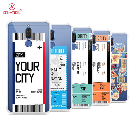 Huawei Mate 10 Lite Cover - Personalised Boarding Pass Ticket Series - 5 Designs - Clear Phone Case - Soft Silicon Borders