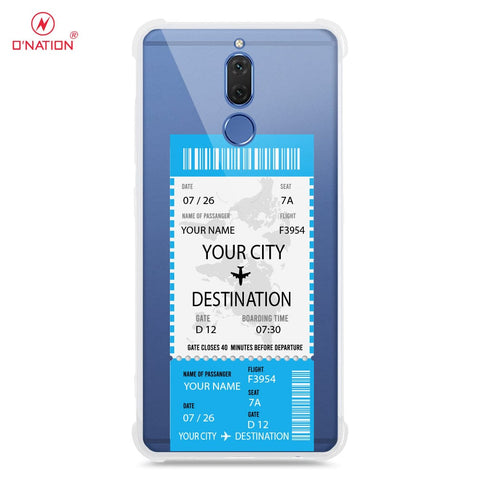 Huawei Mate 10 Lite Cover - Personalised Boarding Pass Ticket Series - 5 Designs - Clear Phone Case - Soft Silicon Borders