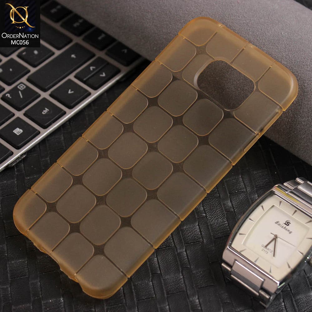 Ultra thin Cubee Series transparent TPU soft Cover Case For Samsung Galaxy S6 Edge - Golden