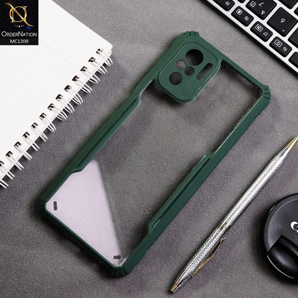 Xiaomi Redmi Note 10S Cover - Green - Hybrid Tpu Pc Case