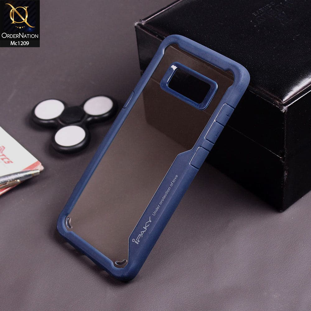 Samsung Galaxy S8 - Blue - IPaky Hybrid Tpu Pc With Red Side Design Transparent Case