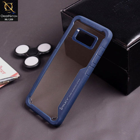 Samsung Galaxy S8 - Blue - IPaky Hybrid Tpu Pc With Red Side Design Transparent Case